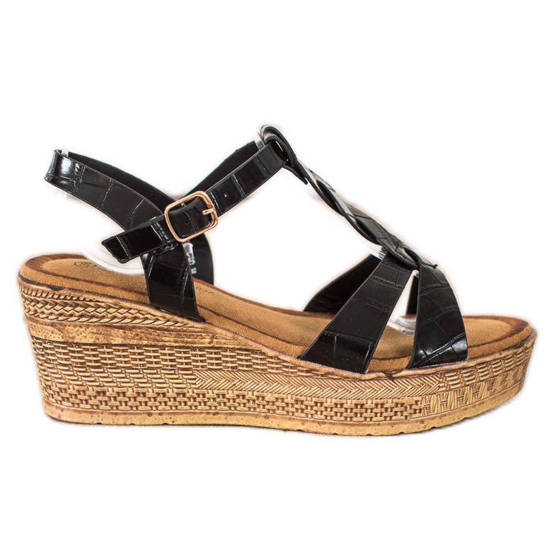 Queentina Eko kožne sandale crno