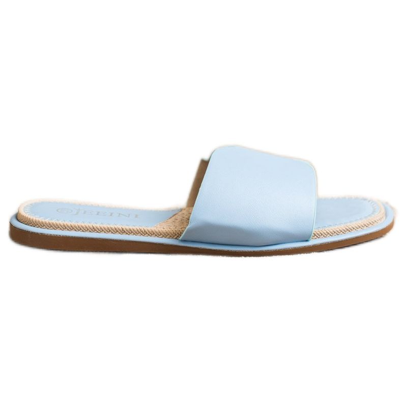 SHELOVET Elegantne eko kožne papuče plava