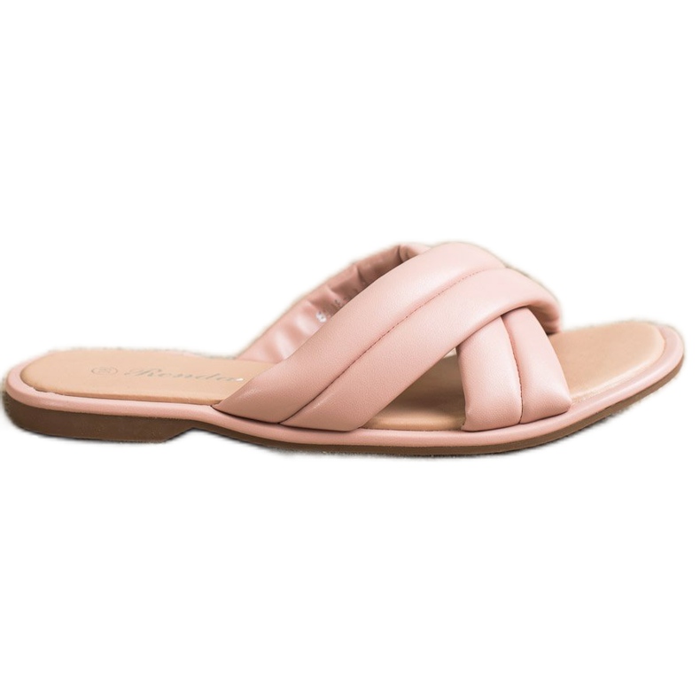 Renda Modne papuče od eko kože ružičasta