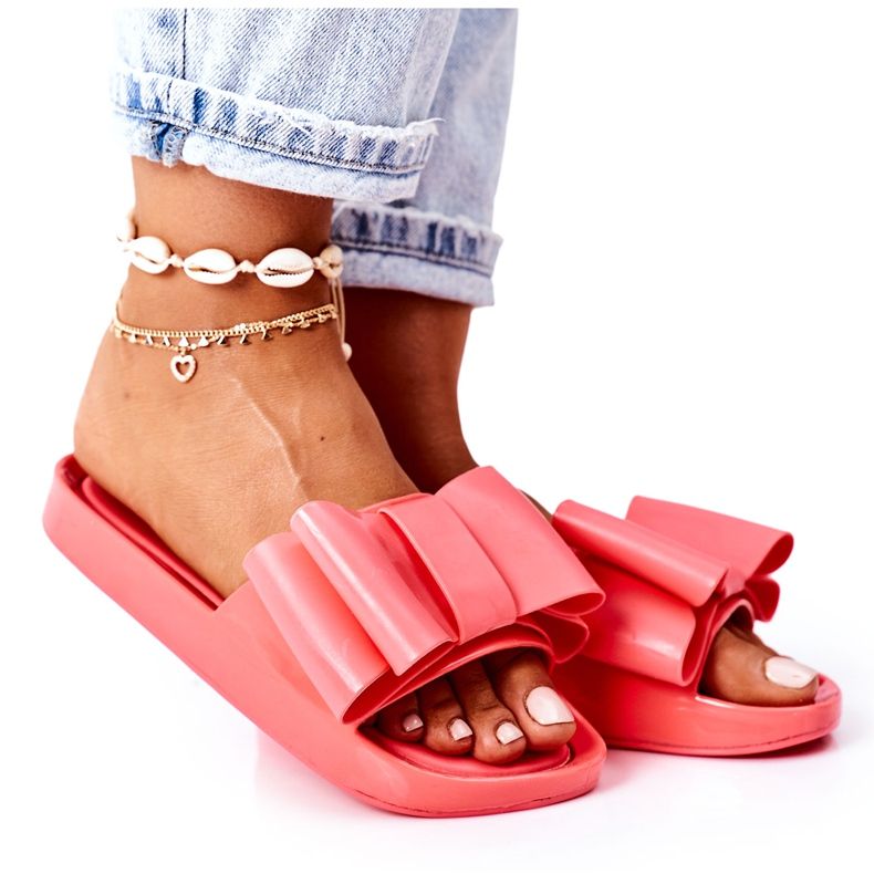 Gumene papuče s mašnom od koralja April crvena