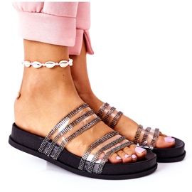 PS1 Crne gumene papuče s kubnim cirkonijem nedostaju vam crna