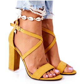 PS1 Sandale od antilopa na šanku Žuti ples sa mnom žuta boja