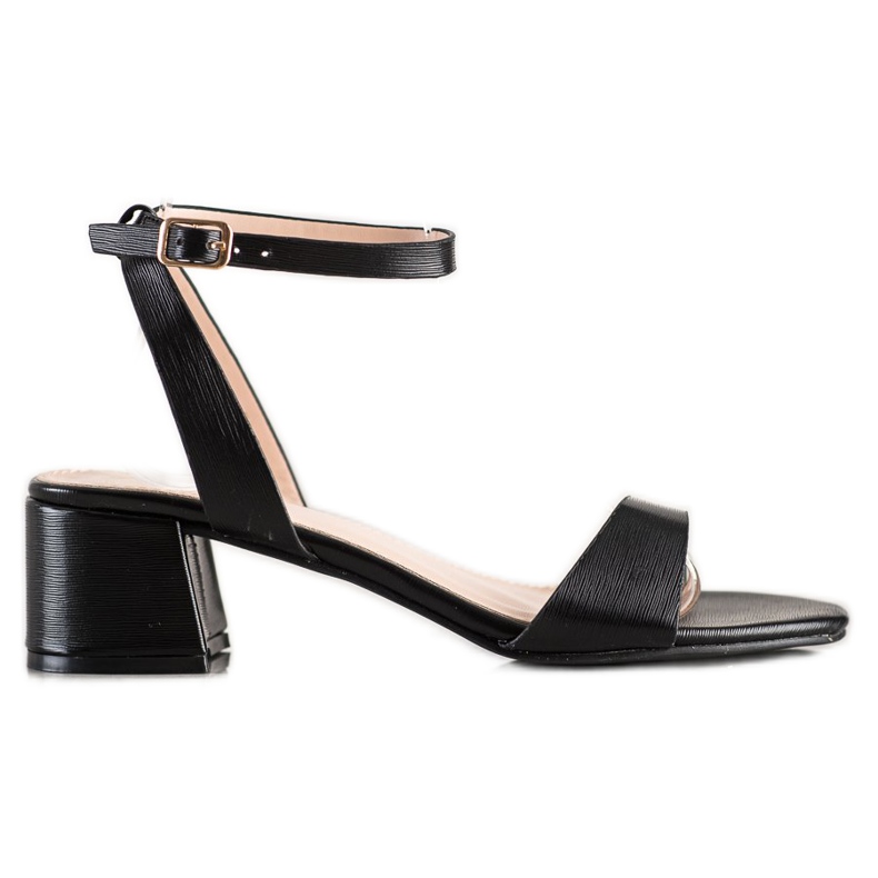 SHELOVET Elegantne crne sandale crno
