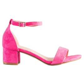 SHELOVET Sandale na niskom šanku ružičasta