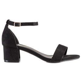 SHELOVET Sandale na niskom šanku crna