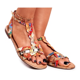 PS1 Ženske sandale Elegantna narančasta orijentalna Brooke višebojan zlatni