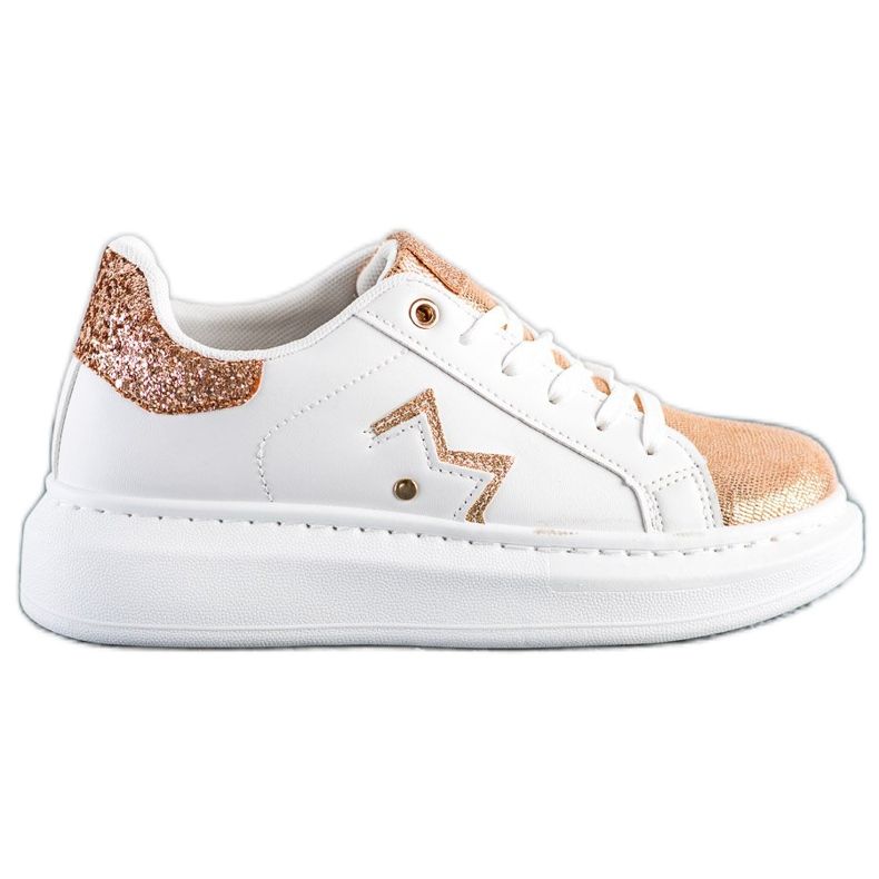 SHELOVET Elegantne tenisice na platformi bijela