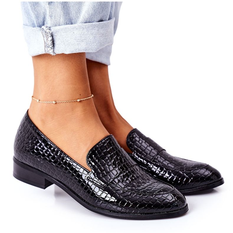 Lakirane mokasine Vinceza 21-10674 Crna crno