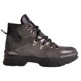 Marco Shoes Sportske ženske čizme s blagom izolacijom jesen-zima siva