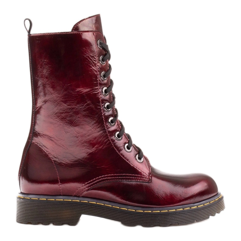 Marco Shoes Čizme do gležnja, čizme vezane na prozirnom potplatu crvena