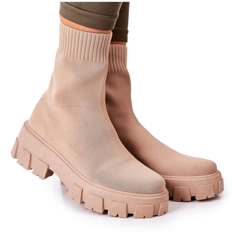 PS1 Radnici od elastične tkanine na platformi Bež Inspiracija