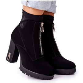 Crne tople čizme na peti Wonder Woman crna