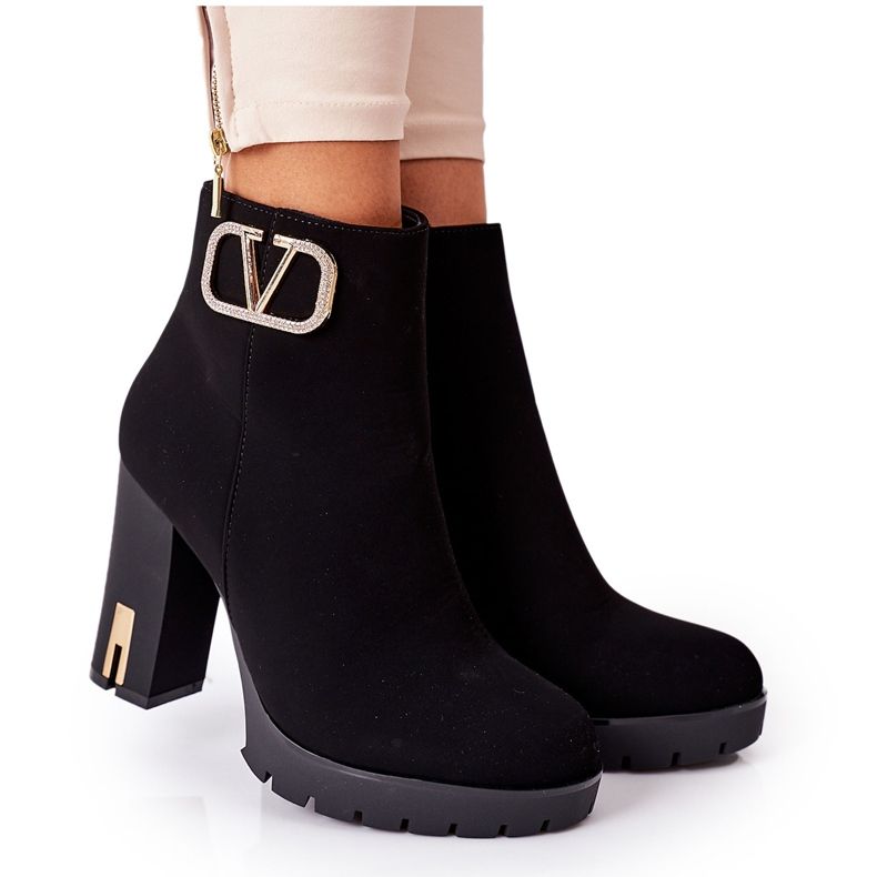 PS1 Crne tople čizme na šanku Divno crno zlatna