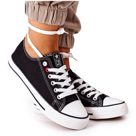 NEWS Ženske klasične crne tenisice s bijelim potplatom Ecoma crna