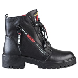 ARTIKER Kožari s ukrasnim patentnim zatvaračem crna