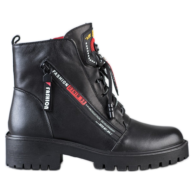 ARTIKER Kožari s ukrasnim patentnim zatvaračem crno