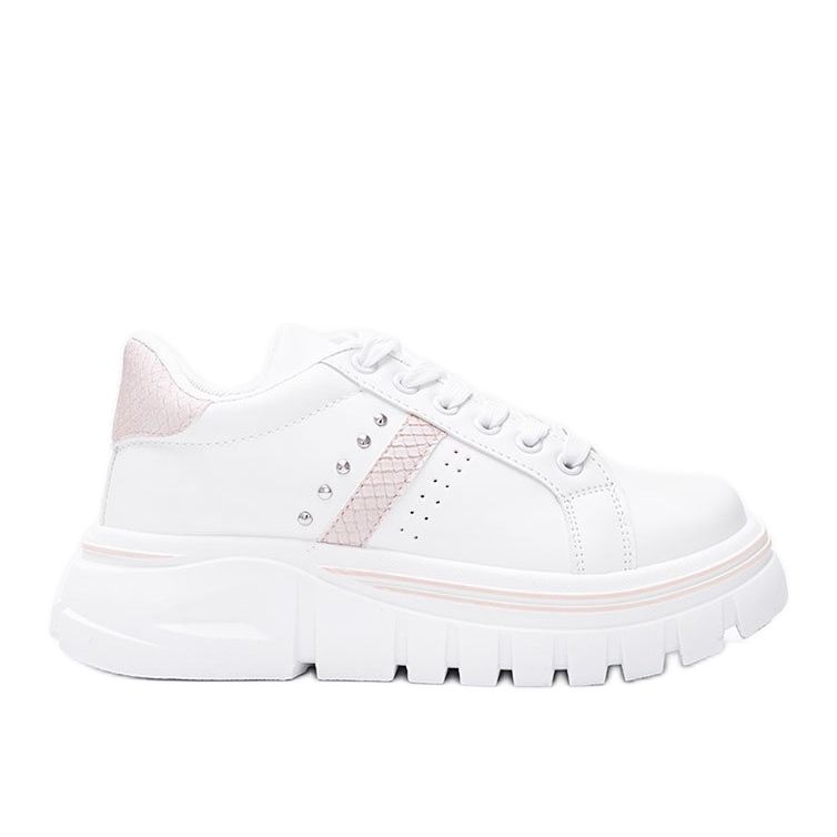 Bijele tenisice s bež detaljima na visokom potplatu Alasana bijela