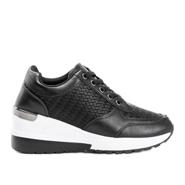 Crne tenisice na klin s pletenim uzorkom Dianne crno