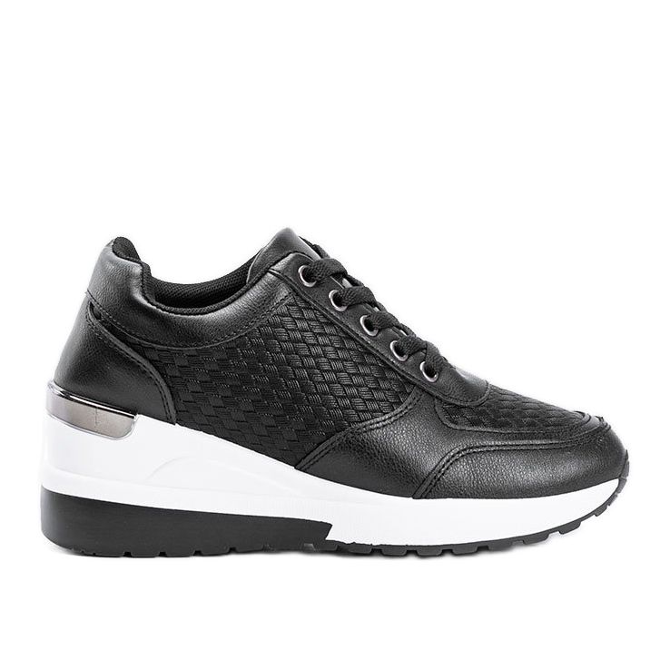 Crne tenisice na klin s pletenim uzorkom Dianne crno