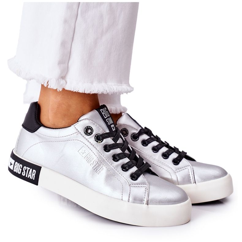 Ženske kožne tenisice Big Star II274034 Srebrne srebro
