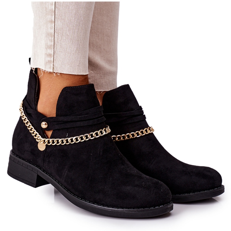 PS1 Crne čizme od antivirusa Elvira s lancem crno