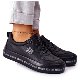 Kožne tenisice na crnoj platformi Big Star II274074 crna