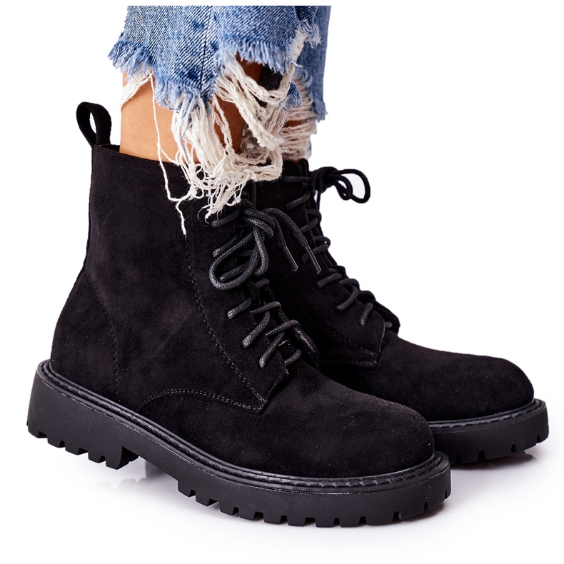 PS1 Čizme od antilopa Zipper Black Belados crno