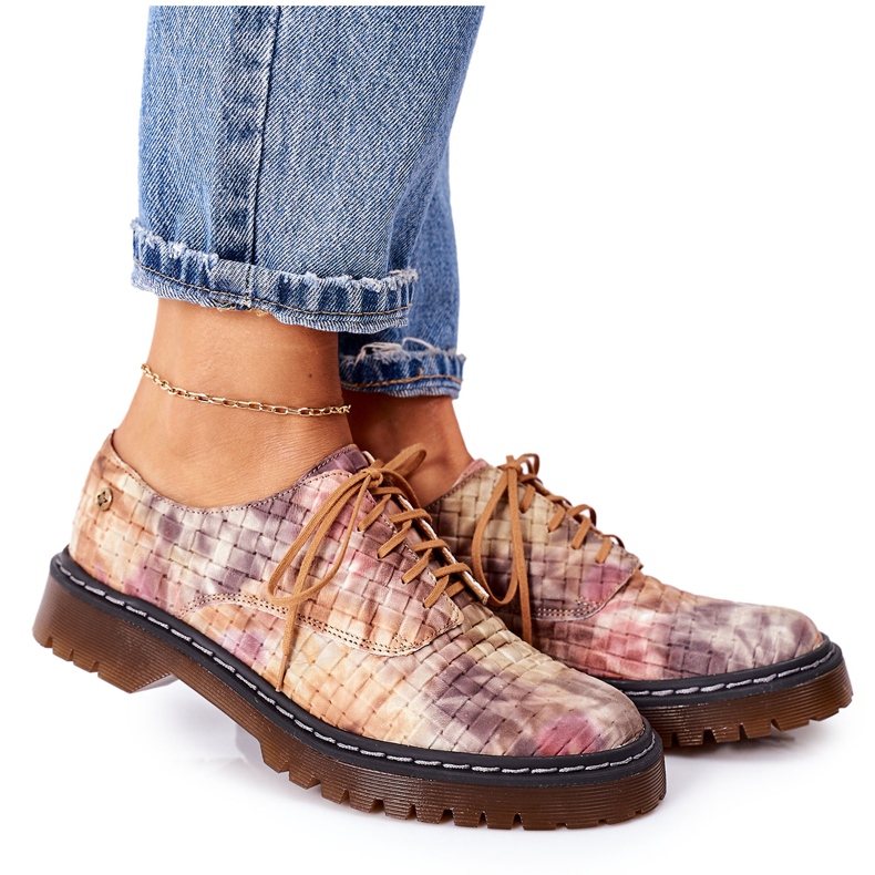Ženske kožne cipele Oxfords Maciejka 04087-46 Višebojno raznobojna