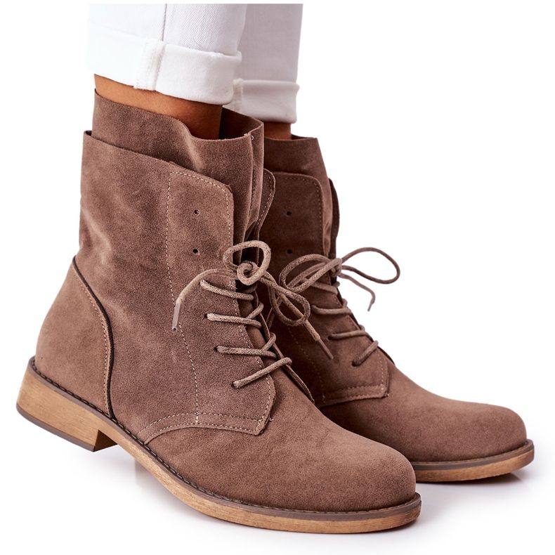 PS1 Čizme s dvostrukim gornjim dijelom Svijetlosmeđa Violetta kaki