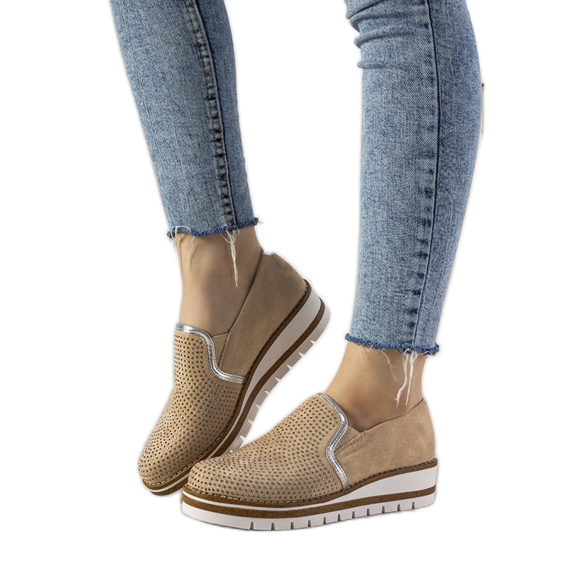 Klizne srebrne cipele s GF-FD9 vijcima bež