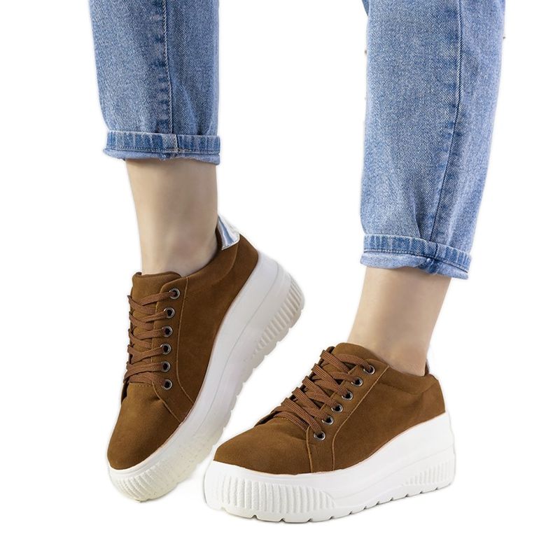 Smeđe sportske tenisice s visokim potplatom Rapter smeđa