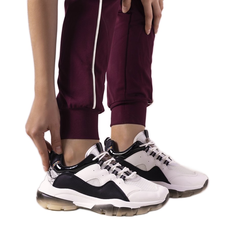 Crno -bijele tenisice s ombre potplatom Laugh bijela