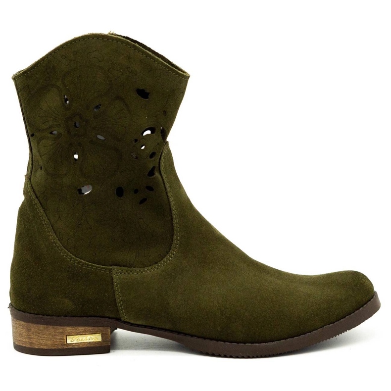 Olivier Udobne Jess zelene čizme s čipkom zelena