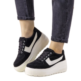 Crne sportske tenisice s visokim potplatom Chillout crna