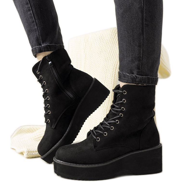 Crne čizme na visokom potplatu Dexter crno