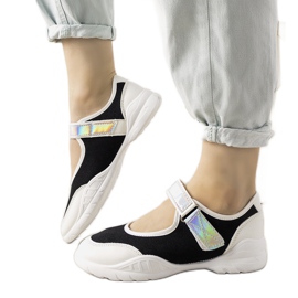 Crno -bijele trenerke s holografskim umetkom Melania bijela crna