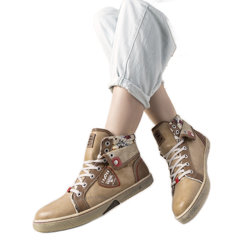 Ženske bež tenisice do gležnja iz bež boje