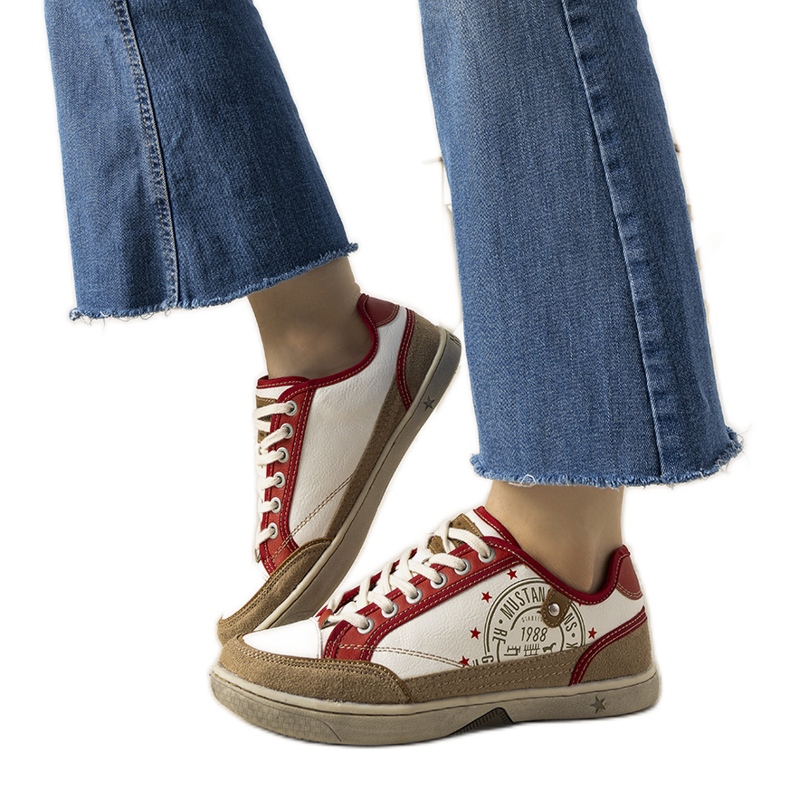 Ženske bijele i crvene tenisice Esta bijela crvena