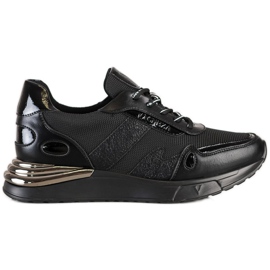 VINCEZA Glitter tenisice crna