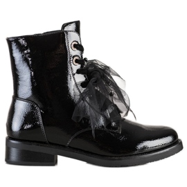 S. BARSKI Čizme izrađene od lakirane eko kože S.BARSKI crna