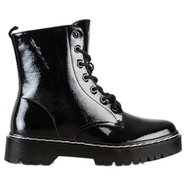 S. BARSKI Čizme na vezanje na platformi S.BARSKI crna