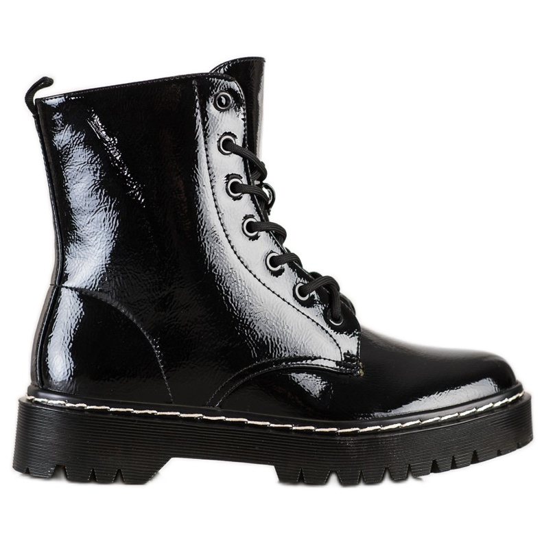 S. BARSKI Čizme na vezanje na platformi S.BARSKI crno