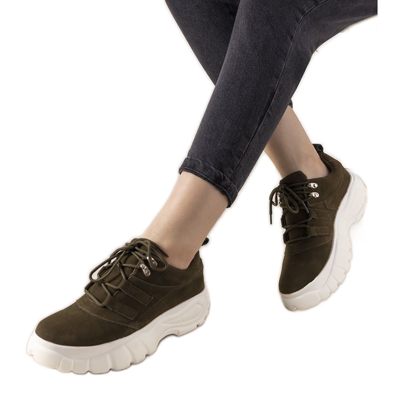 Zelene sportske tenisice s visokim potplatom Justika zelena