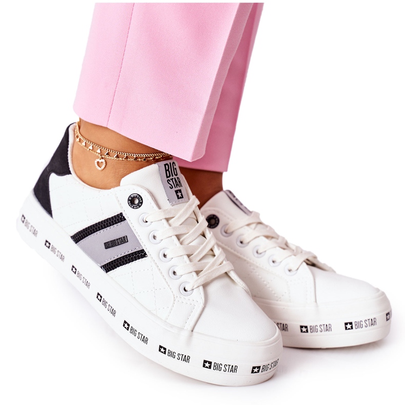 Kožne tenisice na bijeloj platformi Big Star II274071 bijela