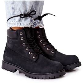 Ženske kožne planinarske čizme Big Star II274446 Crne crna