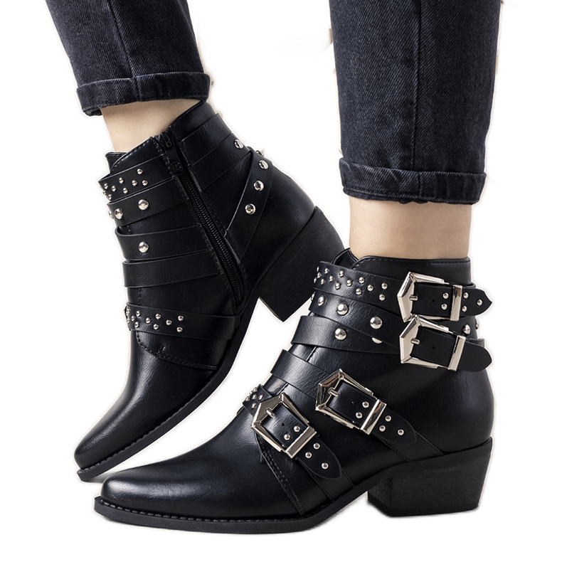 Crne kaubojske čizme s Ergost prugama crno