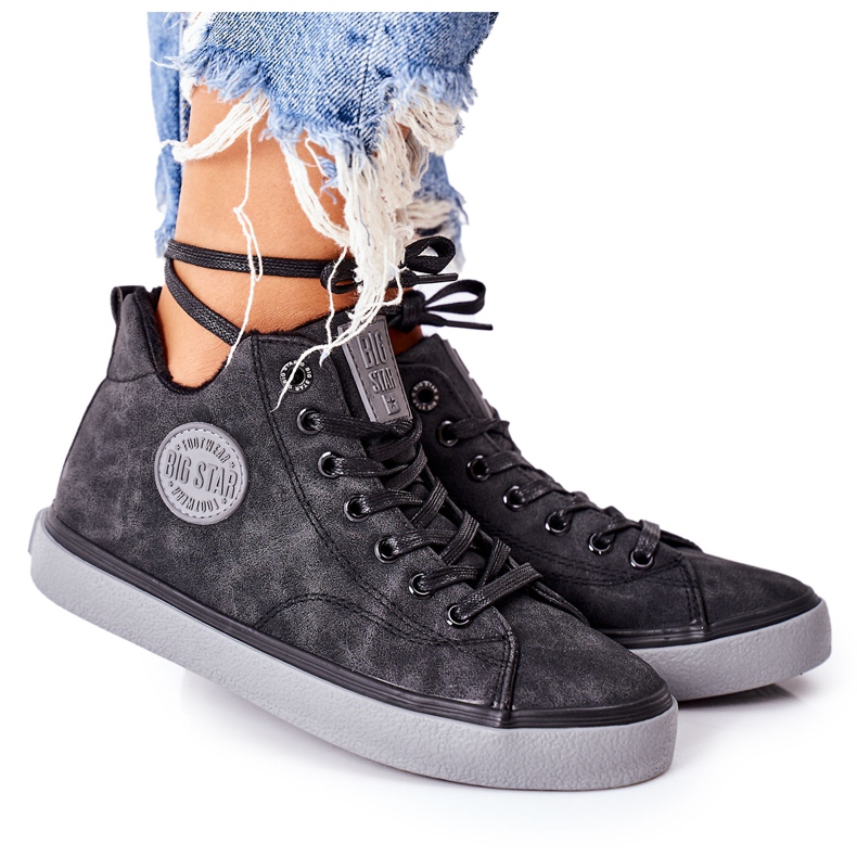 Kožne izolirane tenisice Big Star II274148 Crne crno
