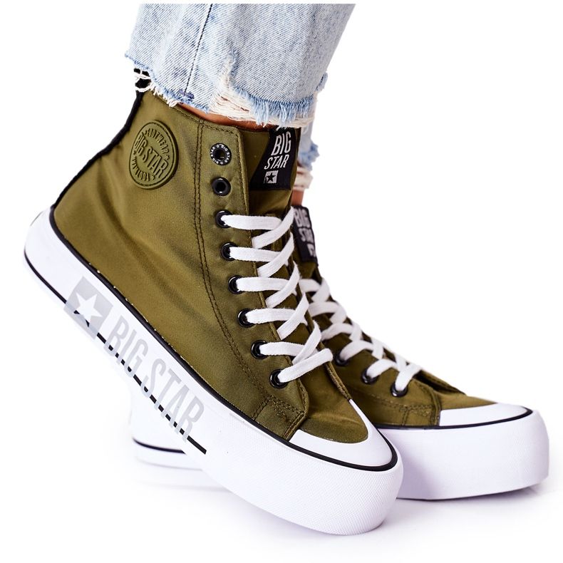 Visoke tenisice na platformi Big Star II274017 Khaki zelena