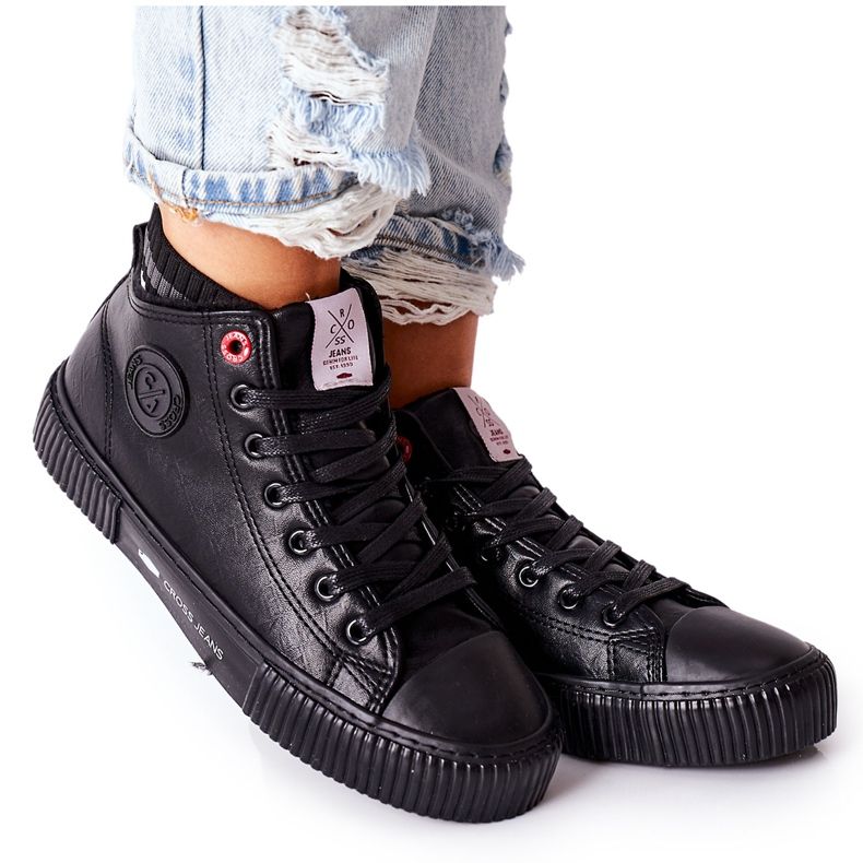 Ženske tenisice Cross Jeans High Black II2R4021 crno