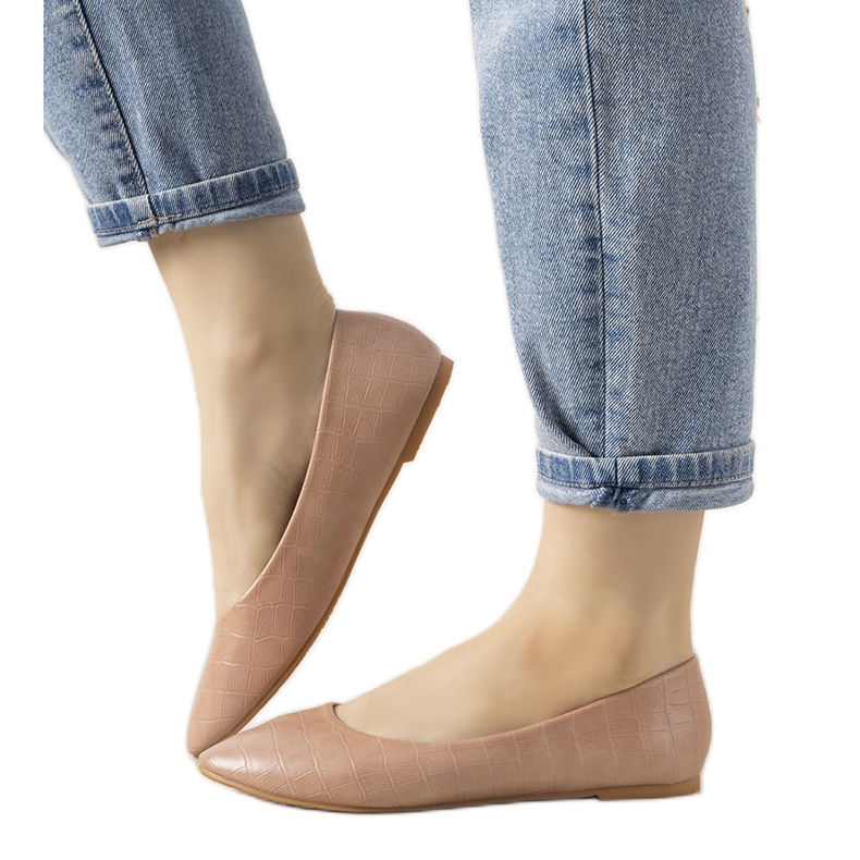 Ružičaste balerine u uzorku krokodilske kože Camilia ružičasta